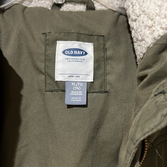 Old Navy Green Hooded Jacket Girl's Extra Large - Picture 8 of 9